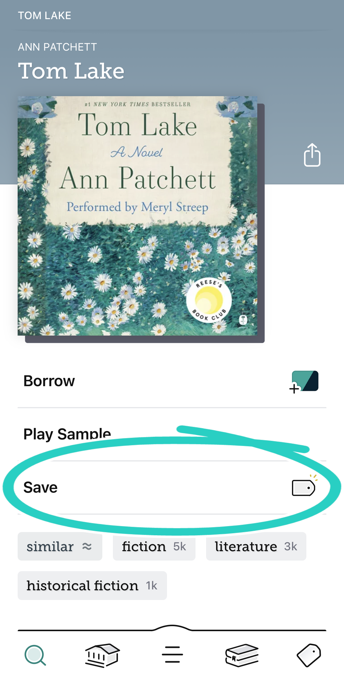 Merkisvalkosturinn birtist á síðu titilupplýsinga eftir hnöppunum fyrir útlánastöðu og sýnishorn